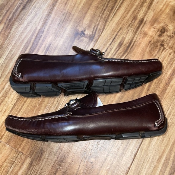 Ferragamo Men's loafers 8.5 EE Parigi driver driving brown leather slip on - Picture 5 of 13